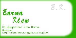 barna klem business card